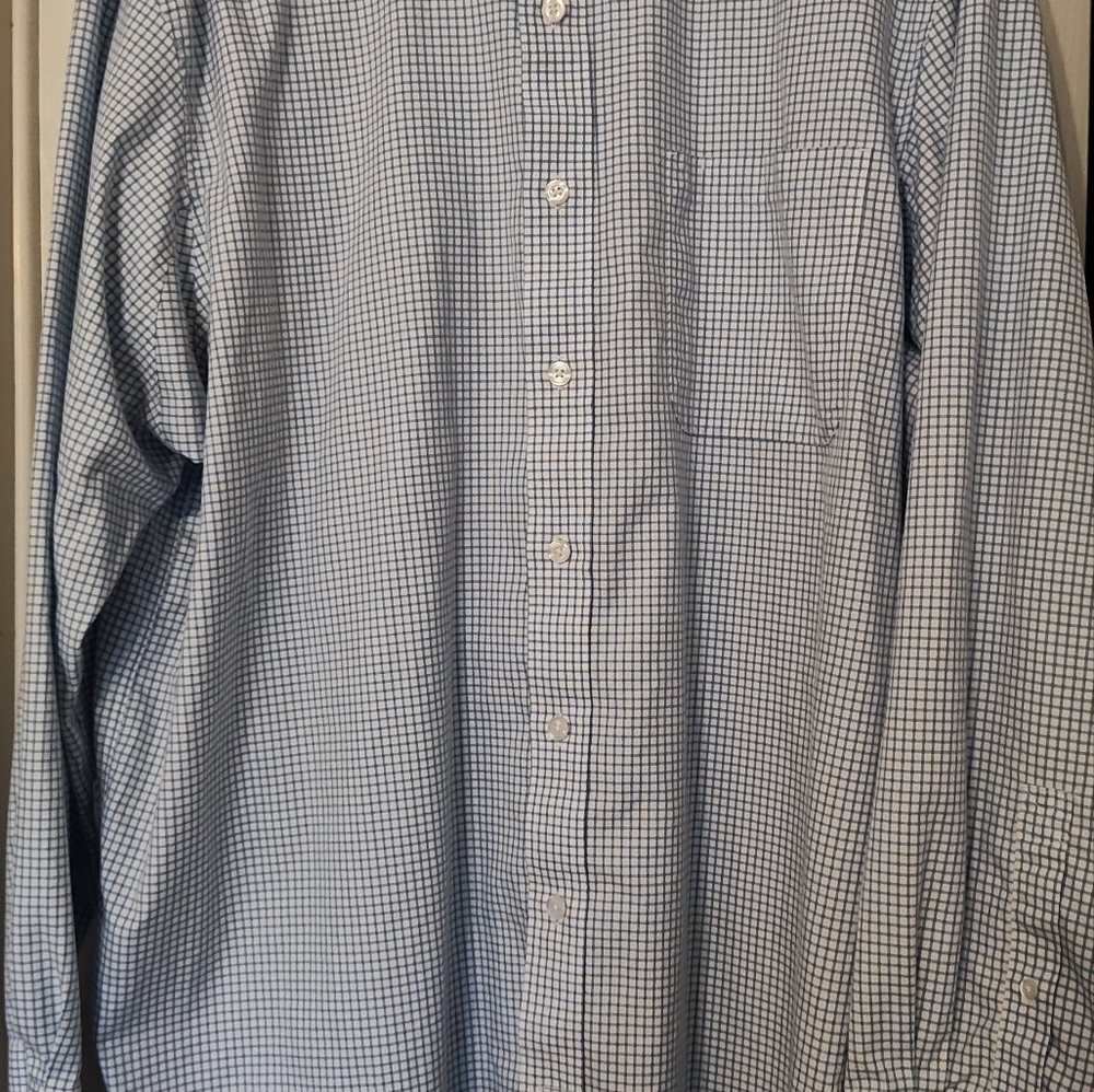 Duluth Trading Wrinkle Fighter Mens 2XL Tall L/S 100% Cotton Shirt